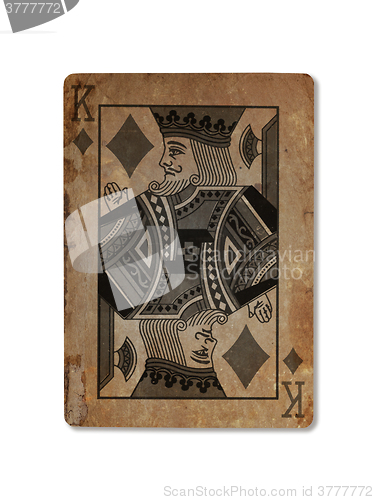 Image of Very old playing card, King of diamonds