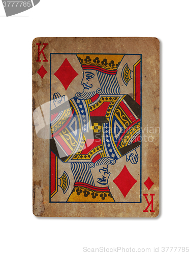 Image of Very old playing card, King of diamonds