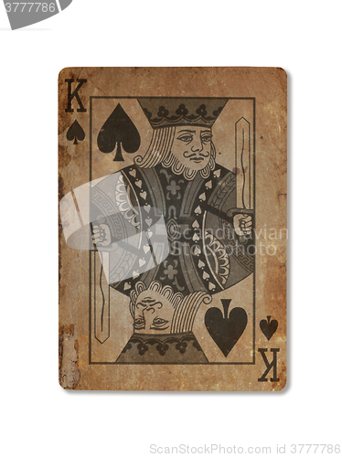 Image of Very old playing card, King of spades