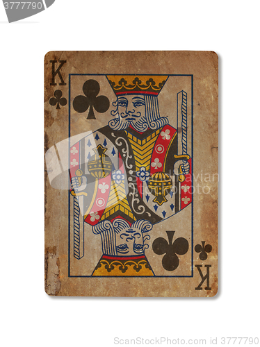Image of Very old playing card, King of clubs