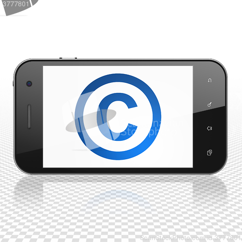 Image of Law concept: Smartphone with Copyright on display