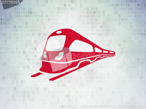 Image of Travel concept: Train on Digital Paper background