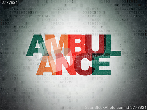 Image of Health concept: Ambulance on Digital Paper background