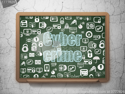 Image of Security concept: Cyber Crime on School Board background