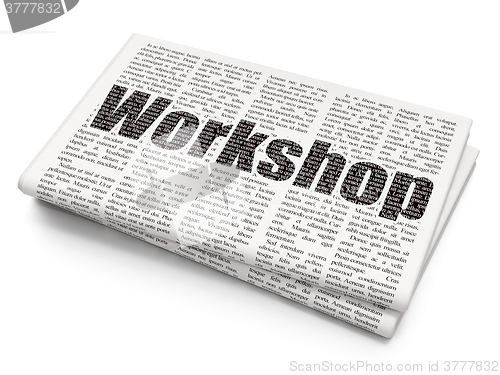 Image of Studying concept: Workshop on Newspaper background