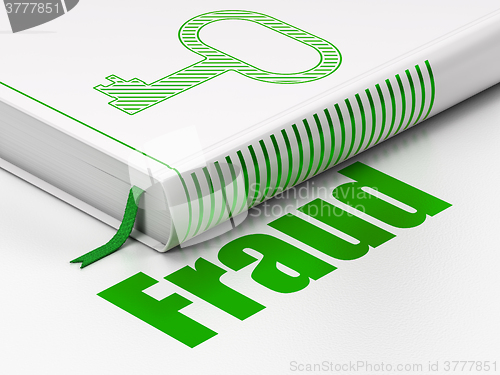 Image of Security concept: book Key, Fraud on white background