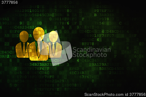 Image of Advertising concept: Business People on digital background