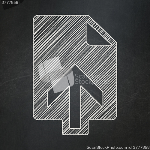 Image of Web design concept: Upload on chalkboard background