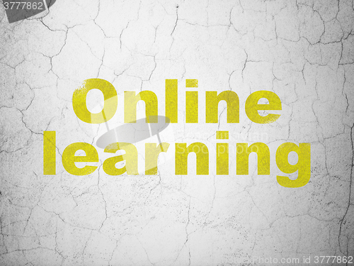 Image of Studying concept: Online Learning on wall background