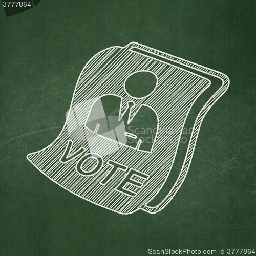 Image of Politics concept: Ballot on chalkboard background