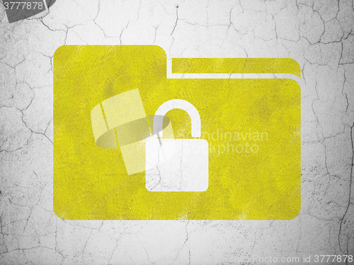 Image of Finance concept: Folder With Lock on wall background