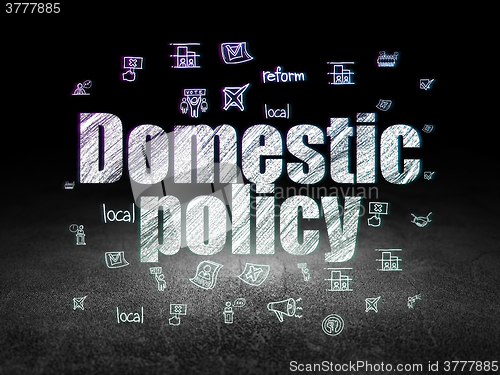 Image of Political concept: Domestic Policy in grunge dark room