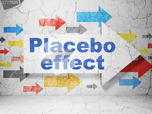Image of Medicine concept: arrow with Placebo Effect on grunge wall background
