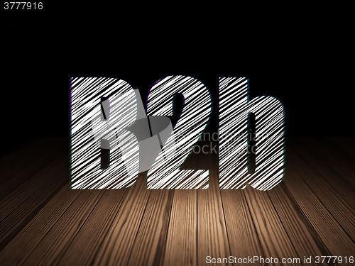 Image of Business concept: B2b in grunge dark room