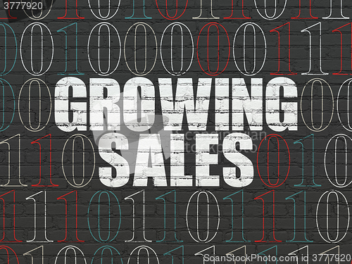 Image of Finance concept: Growing Sales on wall background