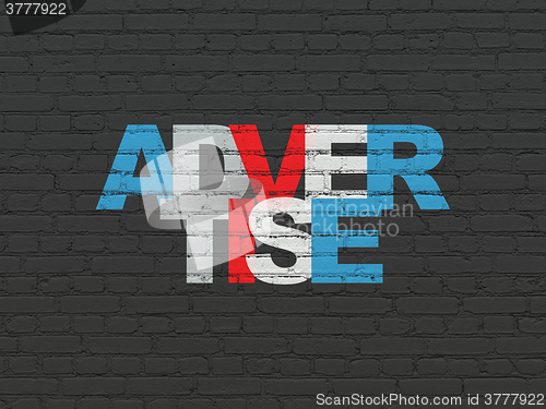 Image of Advertising concept: Advertise on wall background