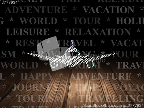 Image of Travel concept: Aircraft in grunge dark room