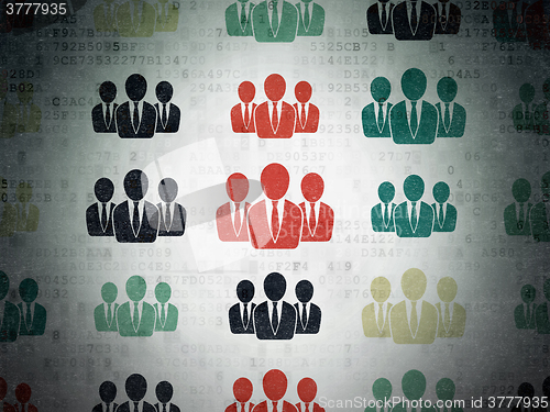 Image of Marketing concept: Business People icons on Digital Paper background