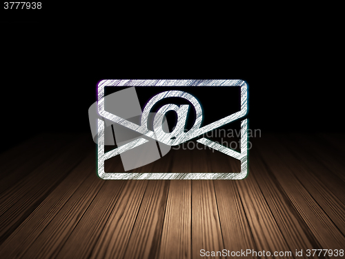 Image of Business concept: Email in grunge dark room