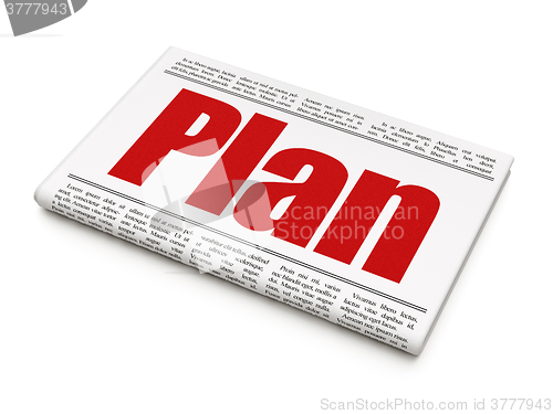 Image of Business concept: newspaper headline Plan