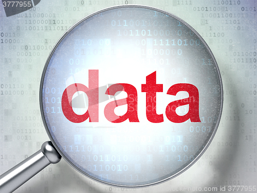 Image of Data concept: Data with optical glass