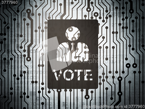 Image of Political concept: circuit board with Ballot