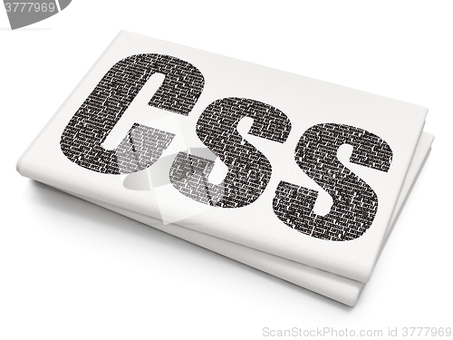 Image of Programming concept: Css on Blank Newspaper background