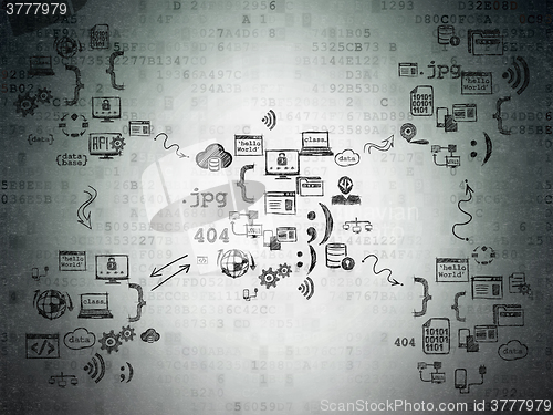 Image of Digital background: Digital Paper with  Hand Drawn Programming Icons
