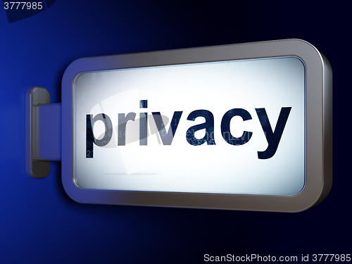 Image of Security concept: Privacy on billboard background