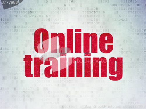 Image of Studying concept: Online Training on Digital Paper background