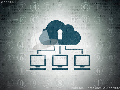 Image of Cloud networking concept: Cloud Network on Digital Paper background