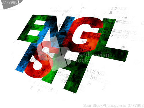 Image of Learning concept: English on Digital background