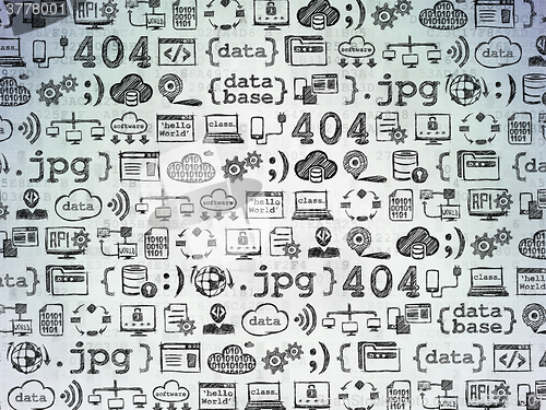 Image of Digital background: Digital Paper with  Hand Drawn Programming Icons