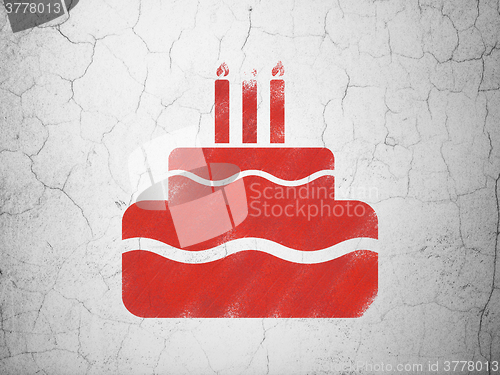 Image of Holiday concept: Cake on wall background