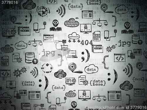 Image of Digital background: Digital Paper with  Hand Drawn Programming Icons