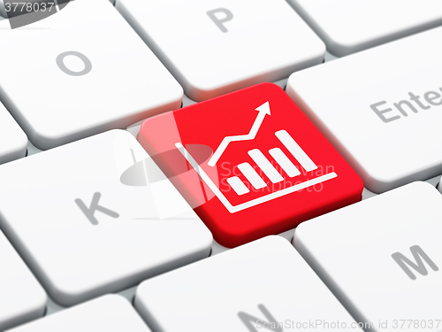 Image of Business concept: Growth Graph on computer keyboard background