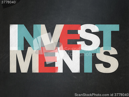 Image of Currency concept: Investments on School Board background
