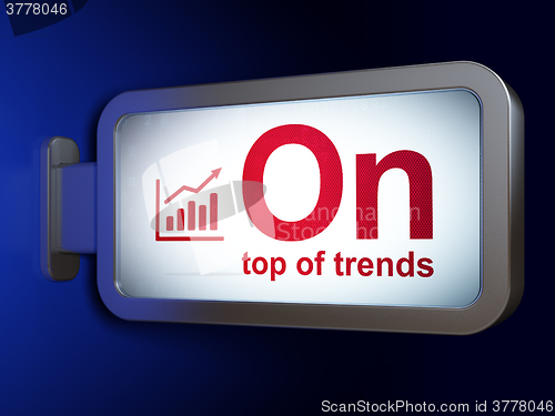 Image of Business concept: On Top of trends and Growth Graph on billboard background