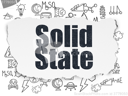 Image of Science concept: Solid State on Torn Paper background