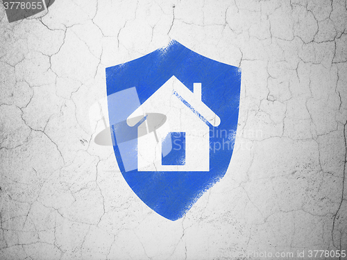 Image of Finance concept: Shield on wall background