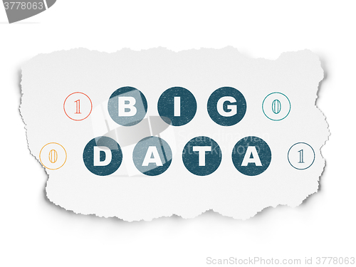 Image of Information concept: Big Data on Torn Paper background