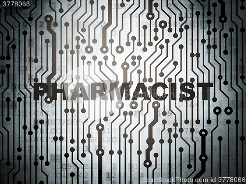Image of Medicine concept: circuit board with Pharmacist