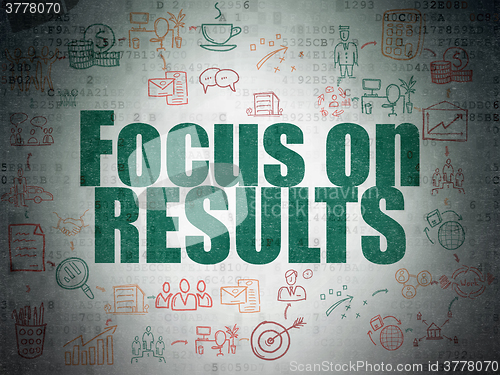 Image of Business concept: Focus on RESULTS on Digital Paper background