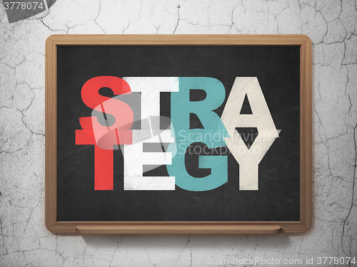Image of Business concept: Strategy on School Board background