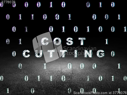 Image of Finance concept: Cost Cutting in grunge dark room