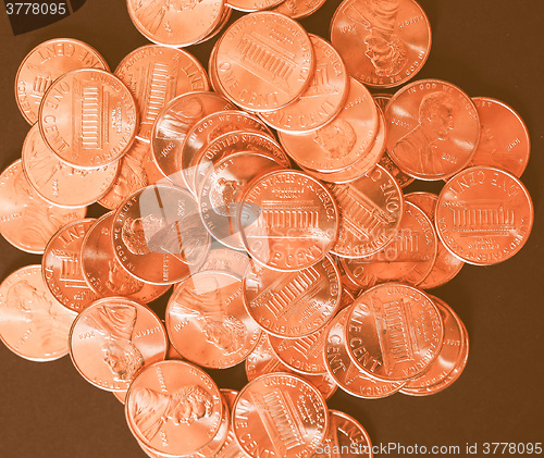 Image of  Dollar coins 1 cent wheat penny vintage