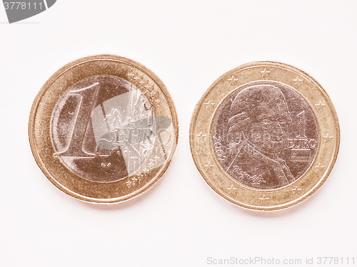 Image of  Austrian 1 Euro coin vintage
