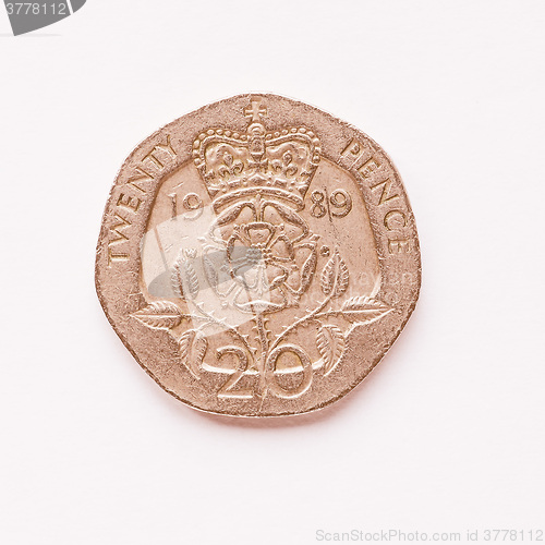 Image of  UK 20 pence coin vintage