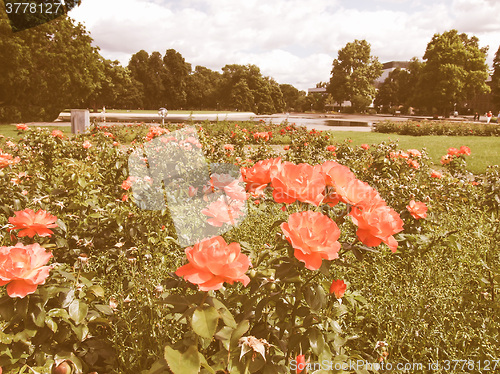 Image of Gardens in Stuttgart Germany vintage