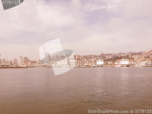 Image of Harbour Genoa Italy vintage